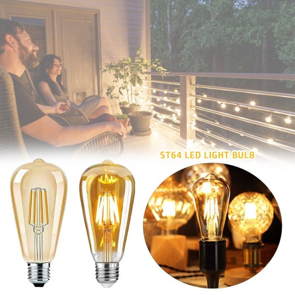 Krystalpære ST64 LED-pære 2W-2700K 2W-2700K 2W-2700K