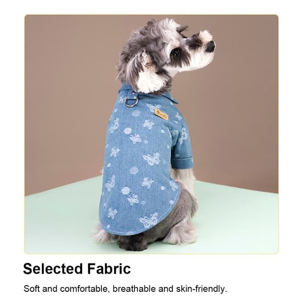 Hundedress i denim, LYSEBLÅ, str. M Light Blue M