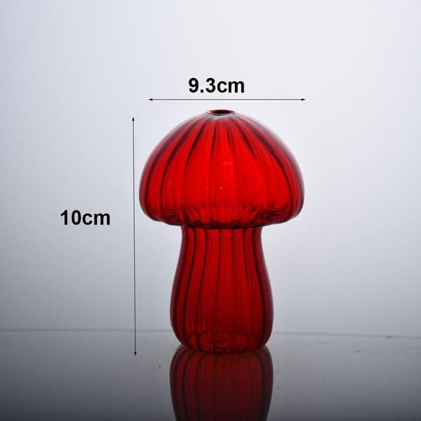 Svampformad blomstervas Transparent glasvas RÖD Red