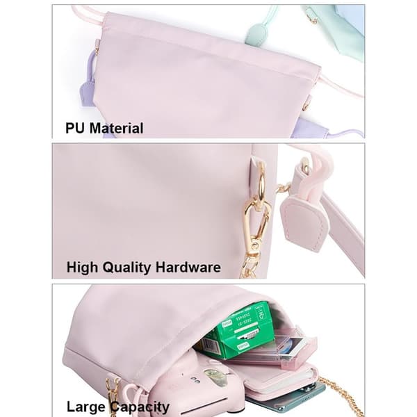 Instant Camera Crossbody-väska DSLR-dragsko VIT White