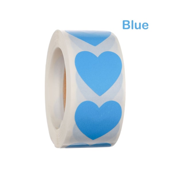 500 st Love Heart Shaped Seal Labels Sticker BLÅ blue