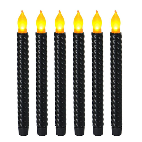 6STK Elektroniske stearinlys LED SORT 6STK 6STK Black 6Pcs-6Pcs