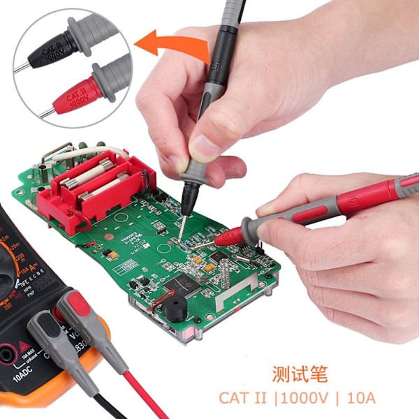 Elektrisk multimeter-probe Udskiftelige probeklemme-testledninger