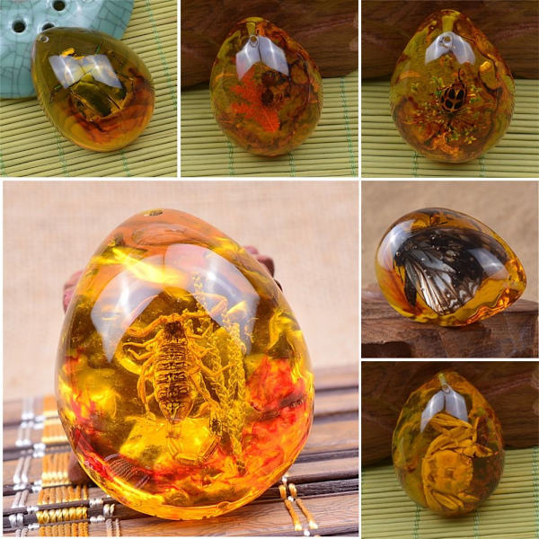 Butterfly Amber Stone Hyönteinen Spcimen Riipus SCORPION SCORPION scorpion