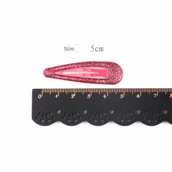4stk Hårklemme Glitter Hårnåler ROSE RED Rose red