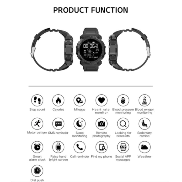 Smart klokker Smart armbånd SVART black