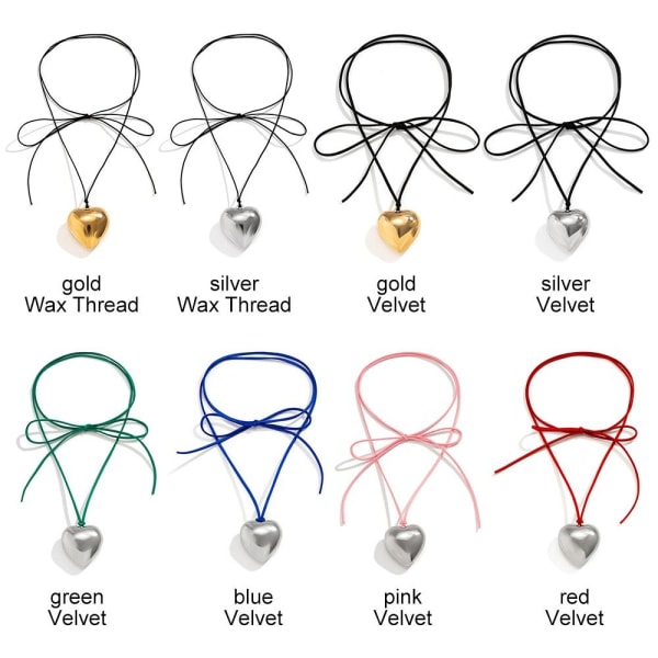 Hjärtformat halsband Hjärthänge GRÖN SAMMET SAMT green Velvet-Velvet