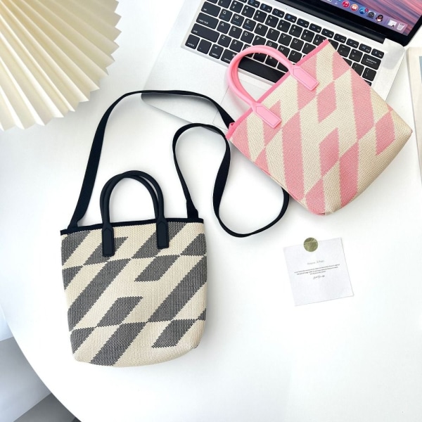 Skulder Crossbody-veske Strikket veske for kvinner ROSA pink