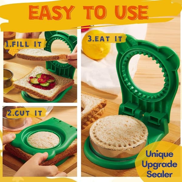 Sandwich Cutter ja Sealer Uncrustables Sandwich Maker Pyöreä