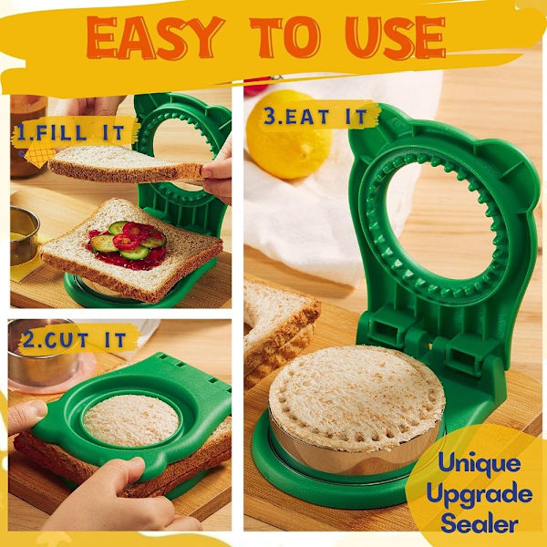 Sandwich Cutter och Sealer Uncrustables Sandwich Maker Circular