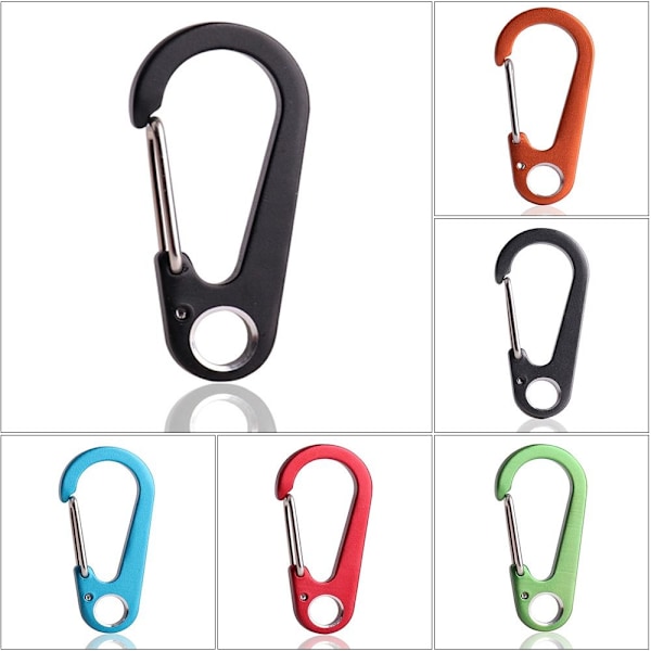 3kpl ruostumattomasta teräksestä valmistettu avaimenperä D-muotoinen karabiini MULTICOLOR Multicolor