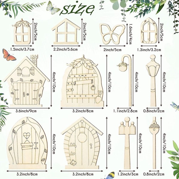 48/64ST Miniatyr Fairy Door Elf House Gate 3(48ST) 3(48ST) 3(48pcs)