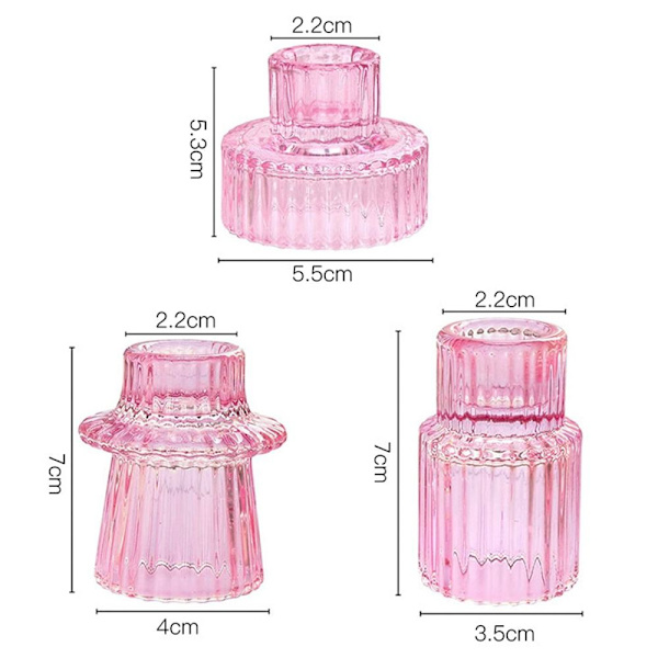 Ljushållare Ljusstake ROSA 1 SET 1 SET pink 1 set-1 set