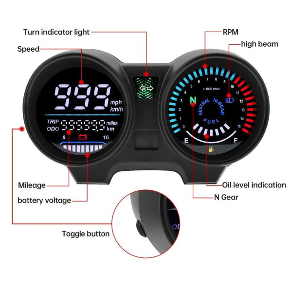 Speedometer Digital Dashboard Motorcykel