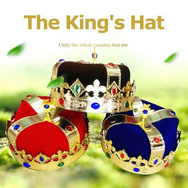 Crown Hat King Hat PUNAINEN Red