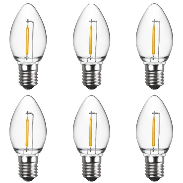 6 kpl C7 LED-yövalolamppuja kynttilänlamppu