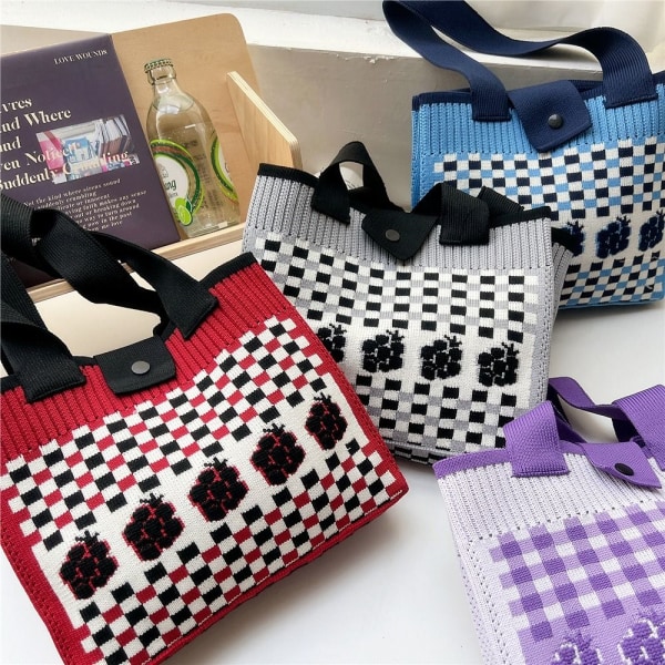 Strikketaske Mulepose LILLA purple