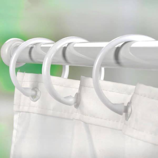 40 st Duschdraperiringar Duschkrokar för Duschdraperi White 40 Pcs-40 Pcs