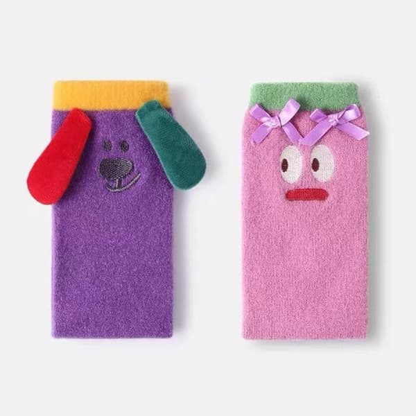 Tossiga Fuzzy Strumpor Korall Sammet Strumpor 2 2 2