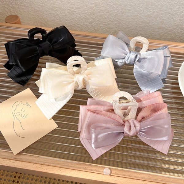 Hårklämma Bow Grab Clip BEIGE beige