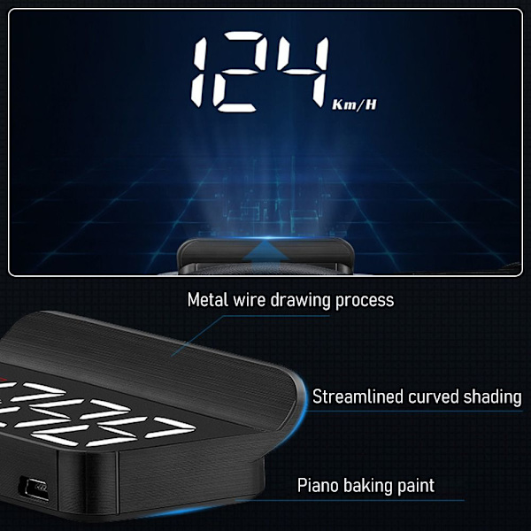 Bil GPS HUD HUD Projektor Display Digital Speedometer Black