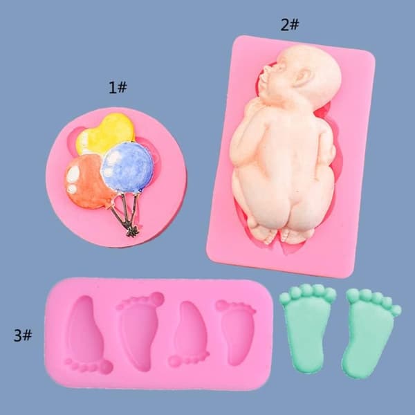 3stk Form Silikonformer Kakeformer Godterifondantformer