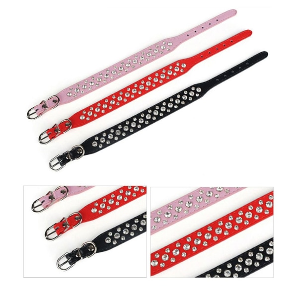 Flash Rhinestone Pet Collar Pet Crystal Neck Set PINK pink