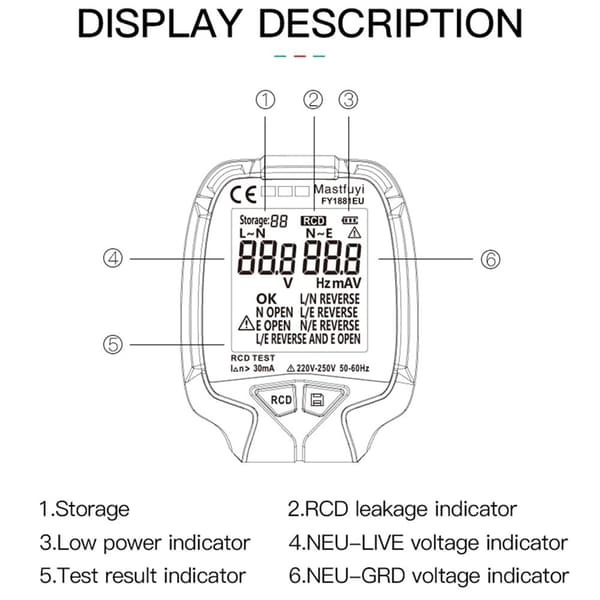 Socket Tester Napaisuus Vaihe Pheck Detector EU EU EU