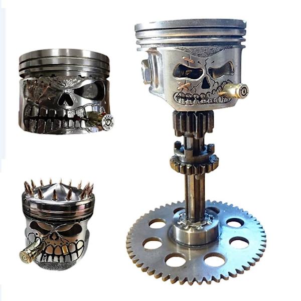 Carving Piston Skull Face Statue C C C