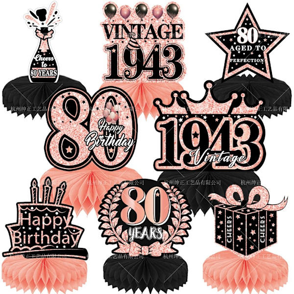 50 års fødselsdagsdekorationer Bordpynt 80TH 80TH 80th