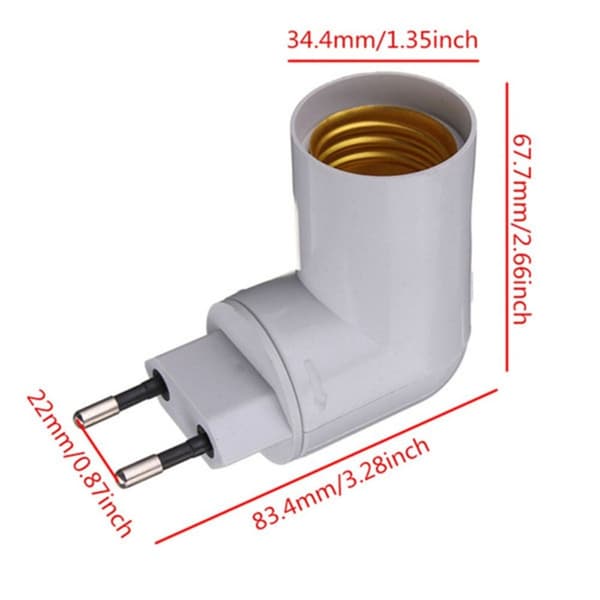 Skruekonverter E27 Pære Lys Base EU STIK EU STIK EU Plug