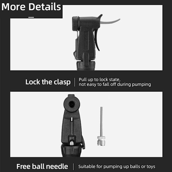 MTB Bike Pump Däck Ballon Inflator 80PCI MED FÄSTE 80PCI 80PCI With bracket