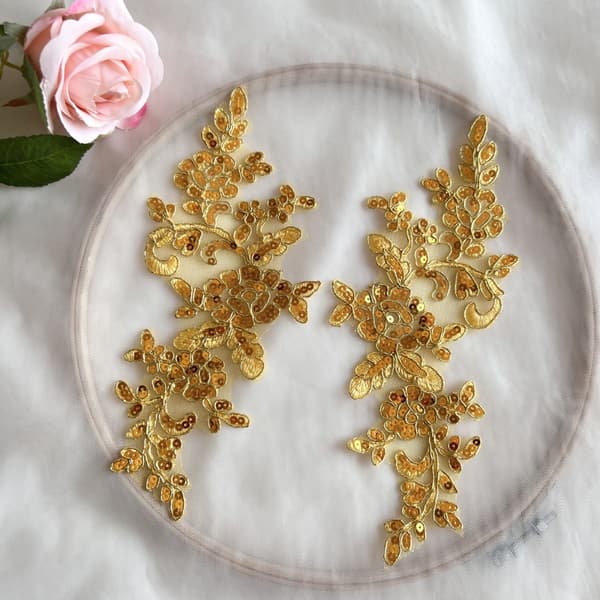 2 par broderi paljettspets