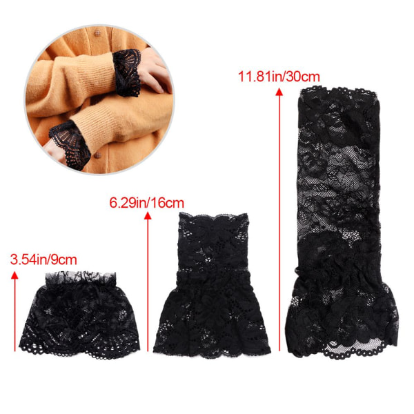 1 par falska ärmar Avtagbara ärmar VIT 9CM white 9cm