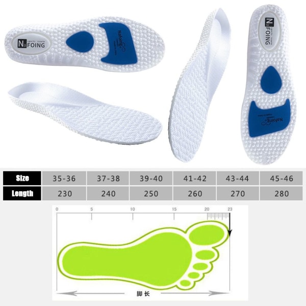 Shoe Lift Memory Cotton Innersåle WHITE-41-42 WHITE-41-42 White-41-42