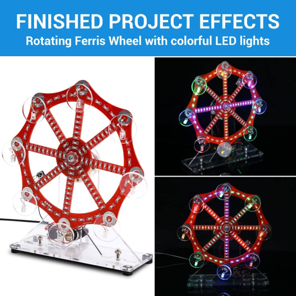 Pariserhjul Model DIY Fargerike LED-lys Lodding Praksis