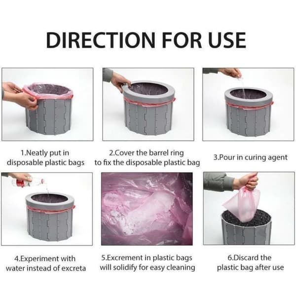 Kokoontaittuva WC Auto-WC MUSTA Black