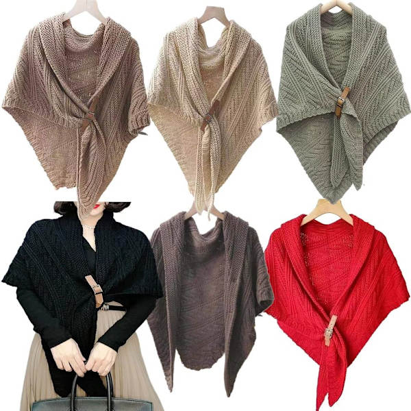 Strikket sjal efterår vinter tørklæde BEIGE Beige