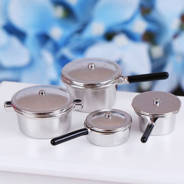 4st/ Set Mini Pot Köksapparater Dockhus