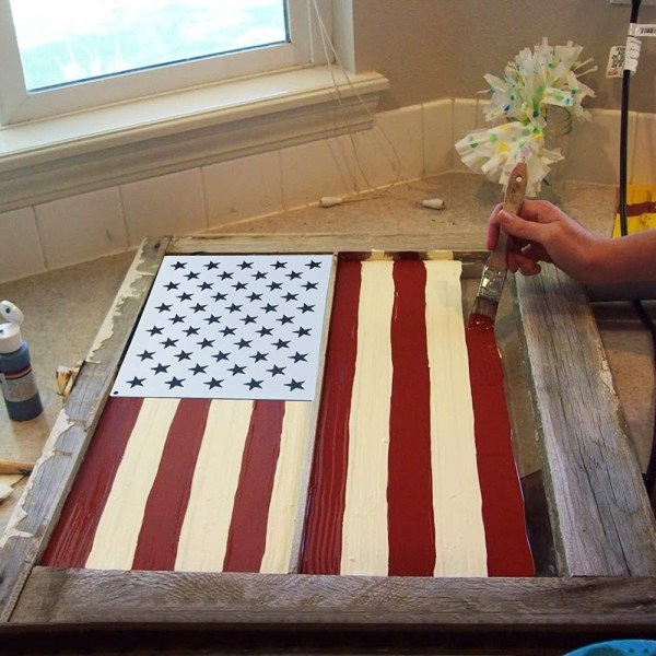 star stencil american flag stensiili kankaalle maalaamiseen