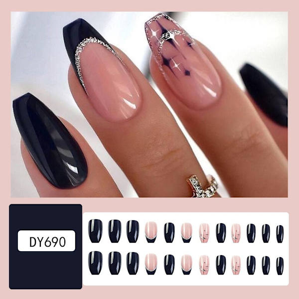 Coffin Fake Nails Ballerina tekokynnet 2 2 2