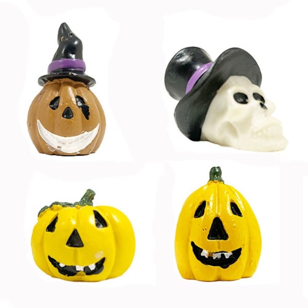 Halloween-gresskarfigur miniatyrgresskar 6 6 6