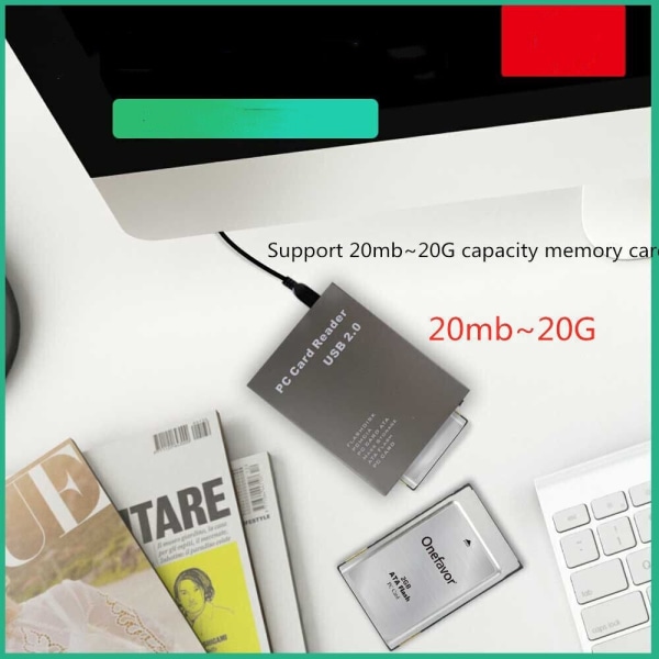 USB 2.0 - PC ATA PCMCIA -sovitin Flash Disk -muistikortinlukija