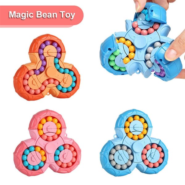 Roterande Magic Bean Fingertop Puzzle Beads Development Toy blå