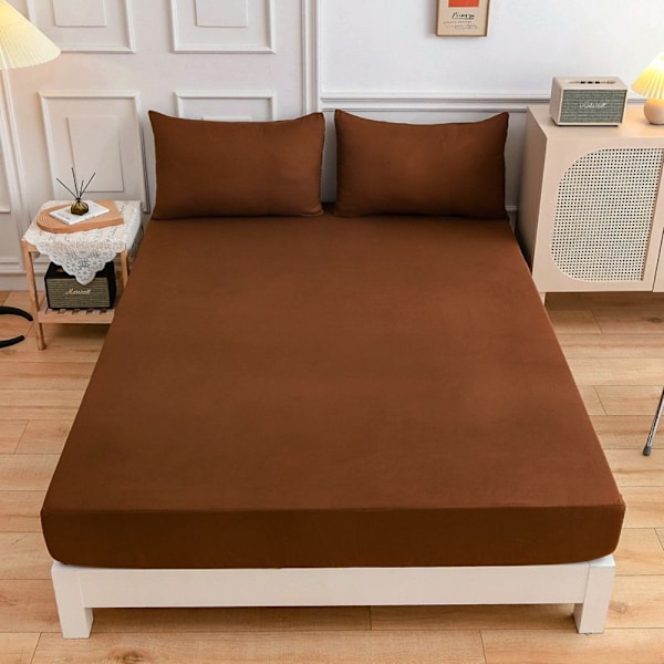 King Size Sheets Fitted Sheet KAFFE Coffee