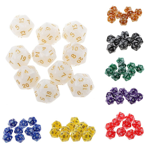 10 kpl / set DND Dice Polyhedral Noppa PUNAINEN PUNAINEN red