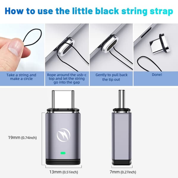 USB C - Type C -sovitin, magneettinen KULMA KULMA Elbow