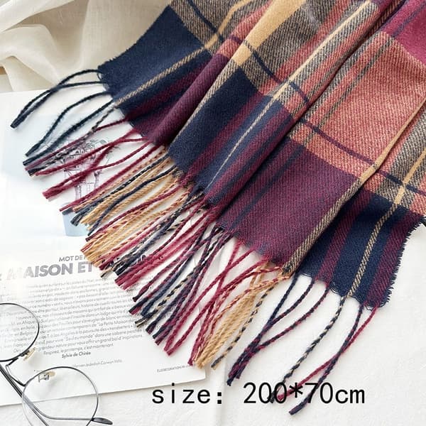 Cashmere klassisk plädscarf Överdimensionerad Tartan-scarf E E E