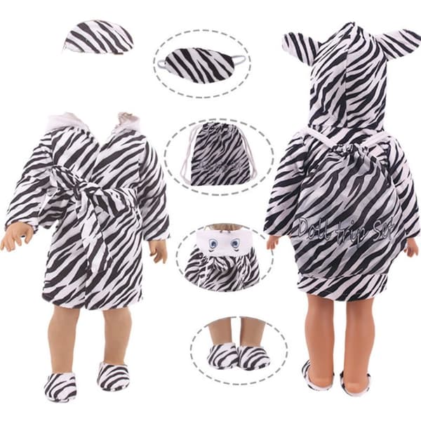 6ST Docka Sovsäck Set Kudd Patch Tofflor KANIN KANIN rabbit