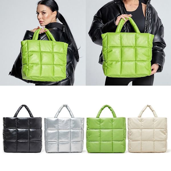 Naisten käsilaukut Suuri puffer-kangaskassi MUSTA Black